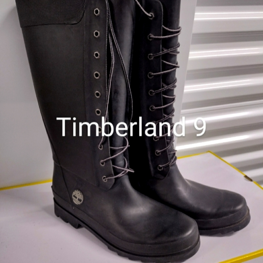 Timberland 9 black rain boots